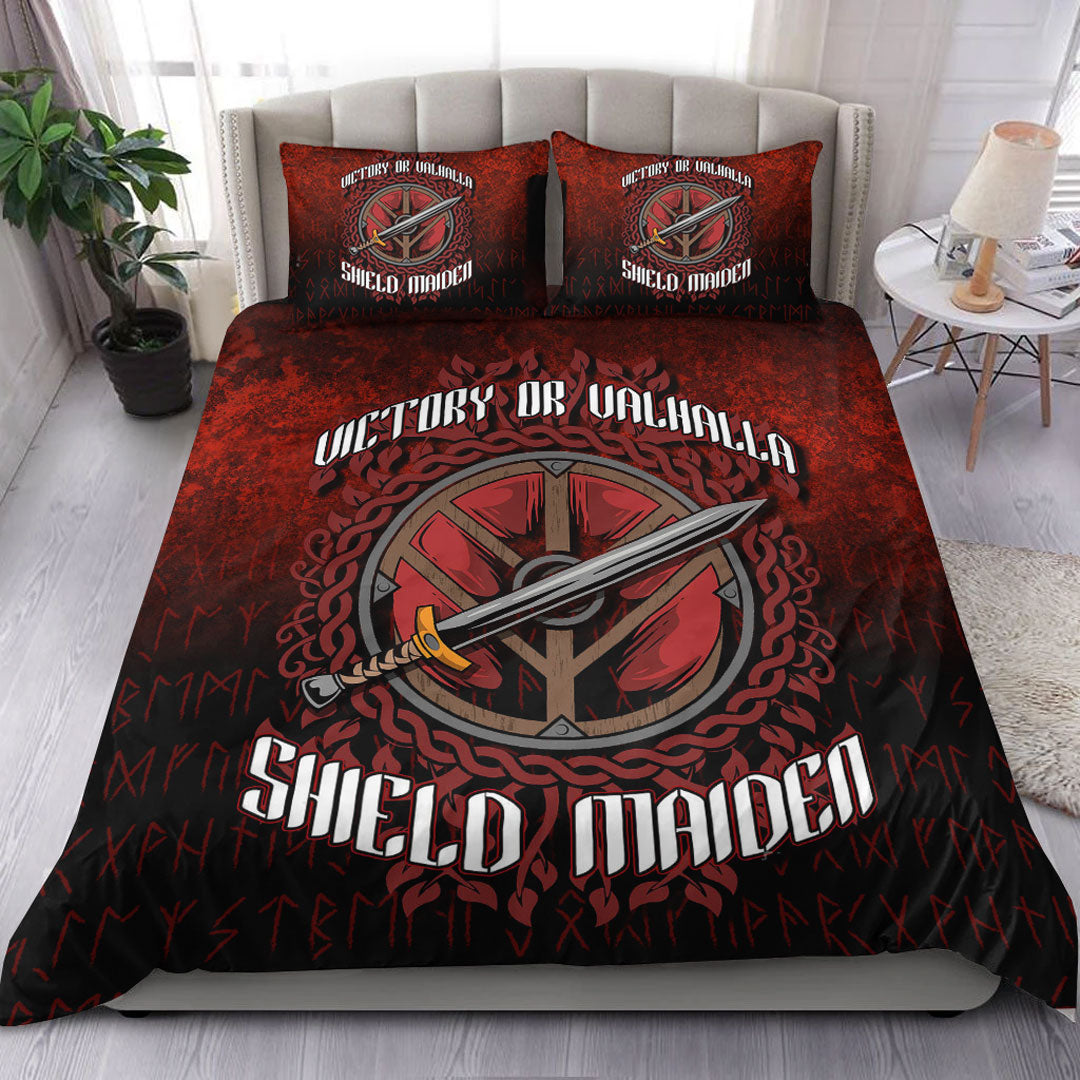 Viking Bedding Set Victory or Valhalla Shield Maiden Bedding Set RLT12 - Wonder Print Shop