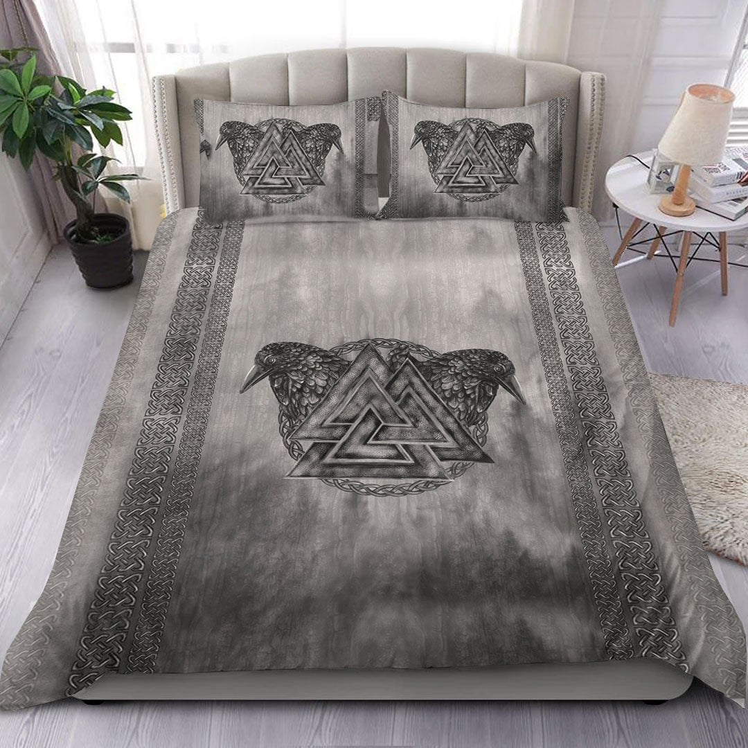 Viking Bedding Set Viking Valknut and Raven Bedding Set RLT12 - Wonder Print Shop
