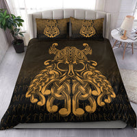 Viking Bedding Set Vikings Odin Valhalla Gold Version Bedding Set RLT12 - Wonder Print Shop