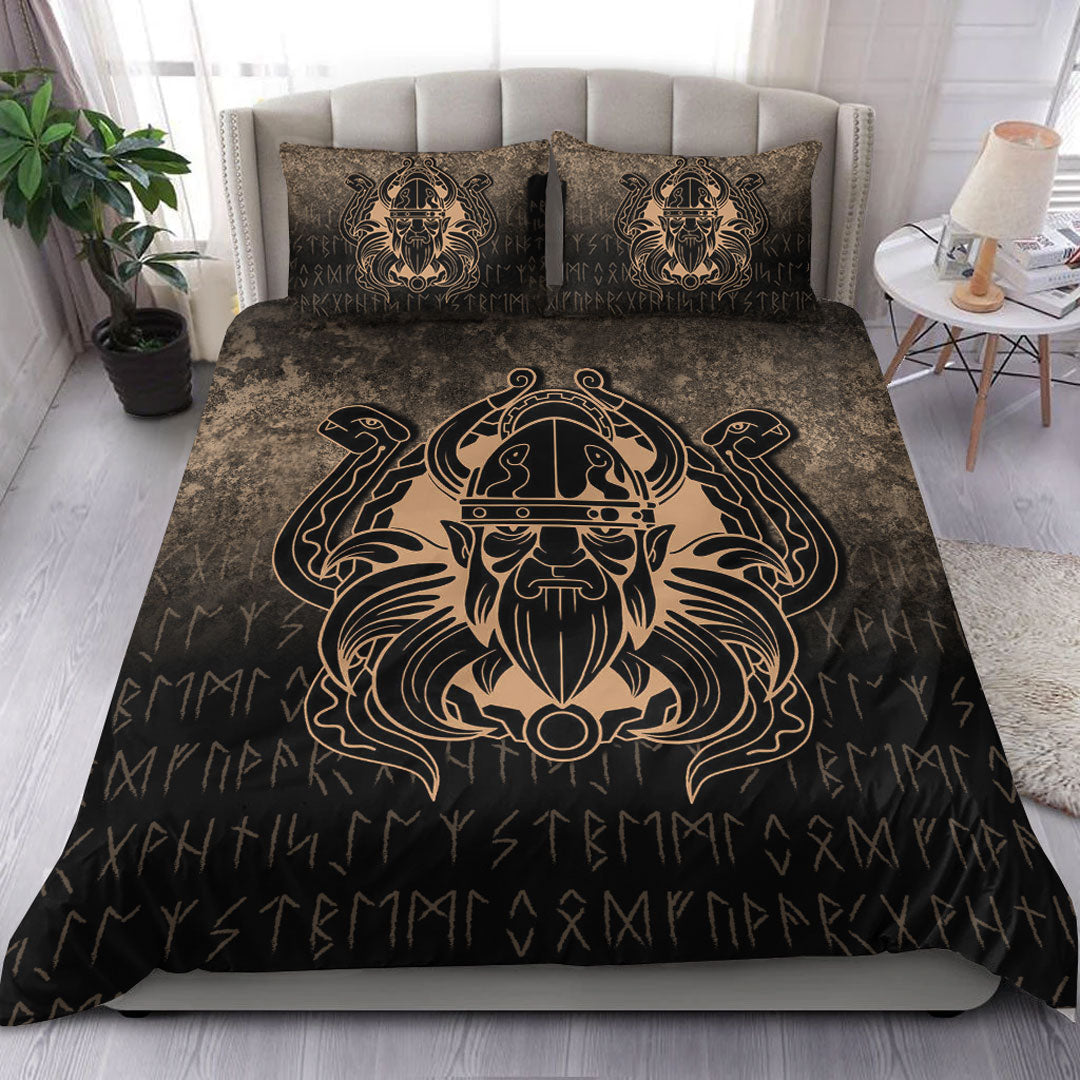Viking Bedding Set Nordic Warrior Valhalla Norse Gold Version Bedding Set RLT12 - Wonder Print Shop