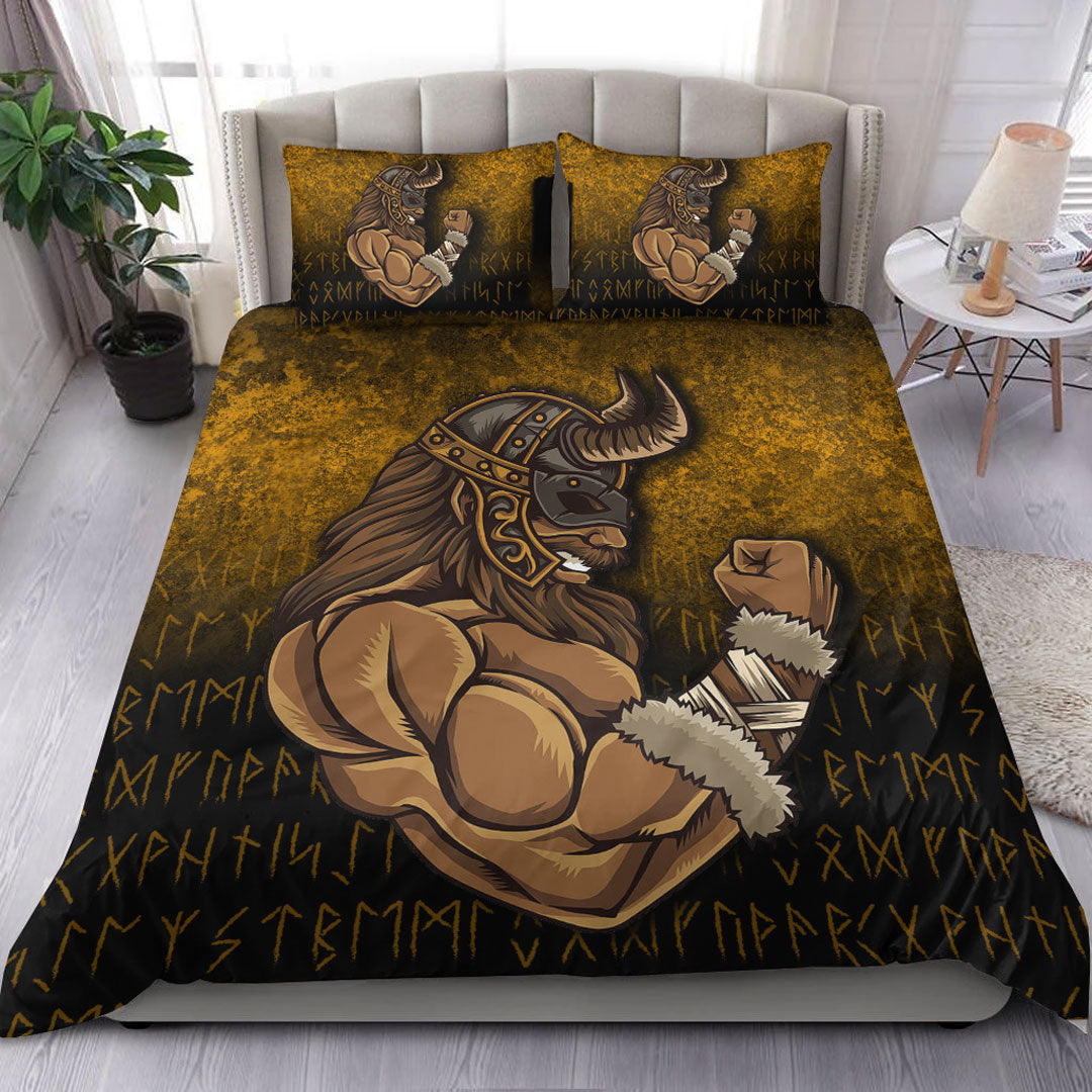 Viking Bedding Set Viking Warrior Muscles Power Bedding Set RLT12 - Wonder Print Shop