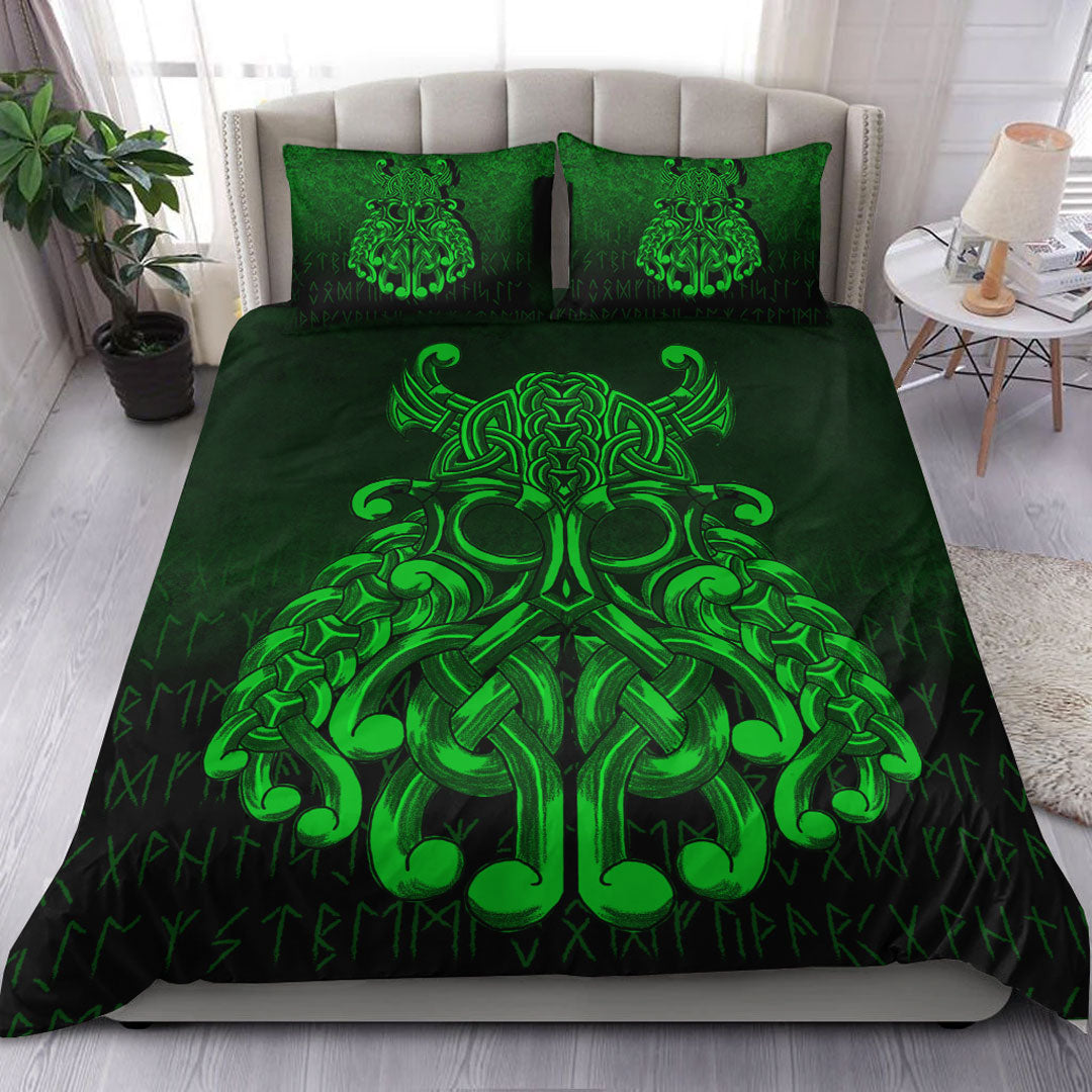 Viking Bedding Set Vikings Odin Valhalla Green Version Bedding Set RLT12 - Wonder Print Shop