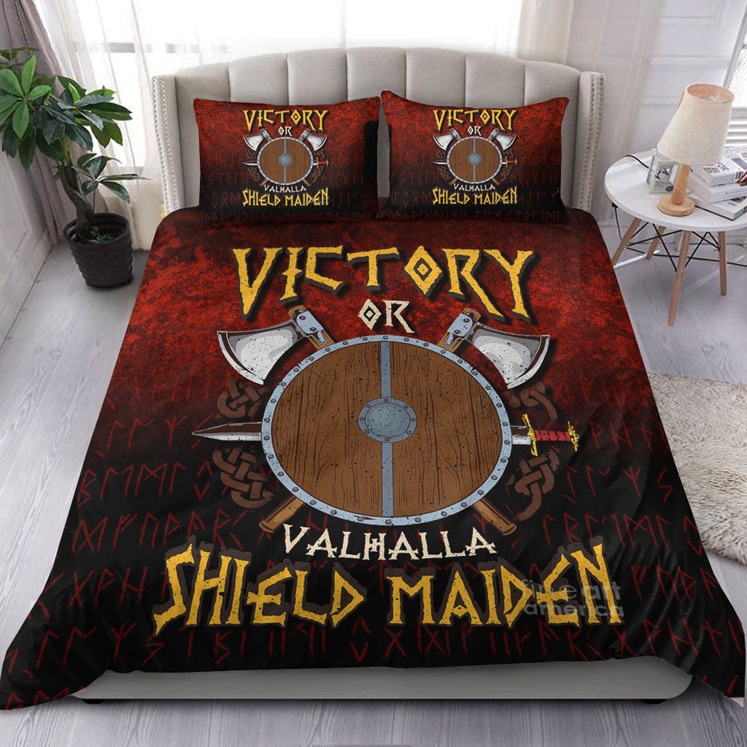 Viking Bedding Set Victory or Valhalla Shield Maiden Bedding Set RLT12 - Wonder Print Shop