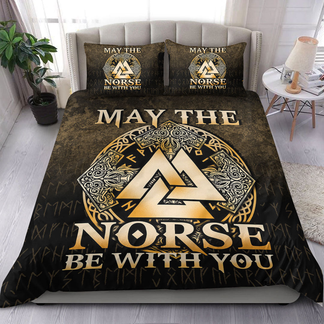 Viking Bedding Set May The Norse Be With You Viking Gold Version Bedding Set RLT12 - Wonder Print Shop