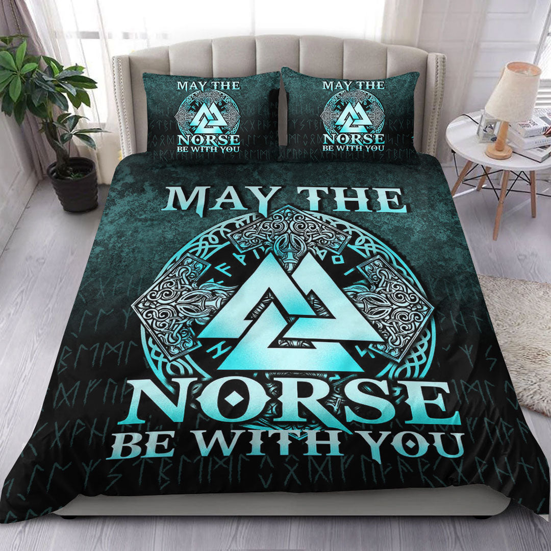 Viking Bedding Set May The Norse Be With You Viking Cyan Version Bedding Set RLT12 - Wonder Print Shop