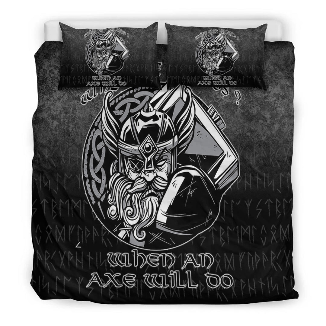 Viking Bedding Set Why Use Words? When An Axe Will Do Bedding Set RLT12 - Wonder Print Shop