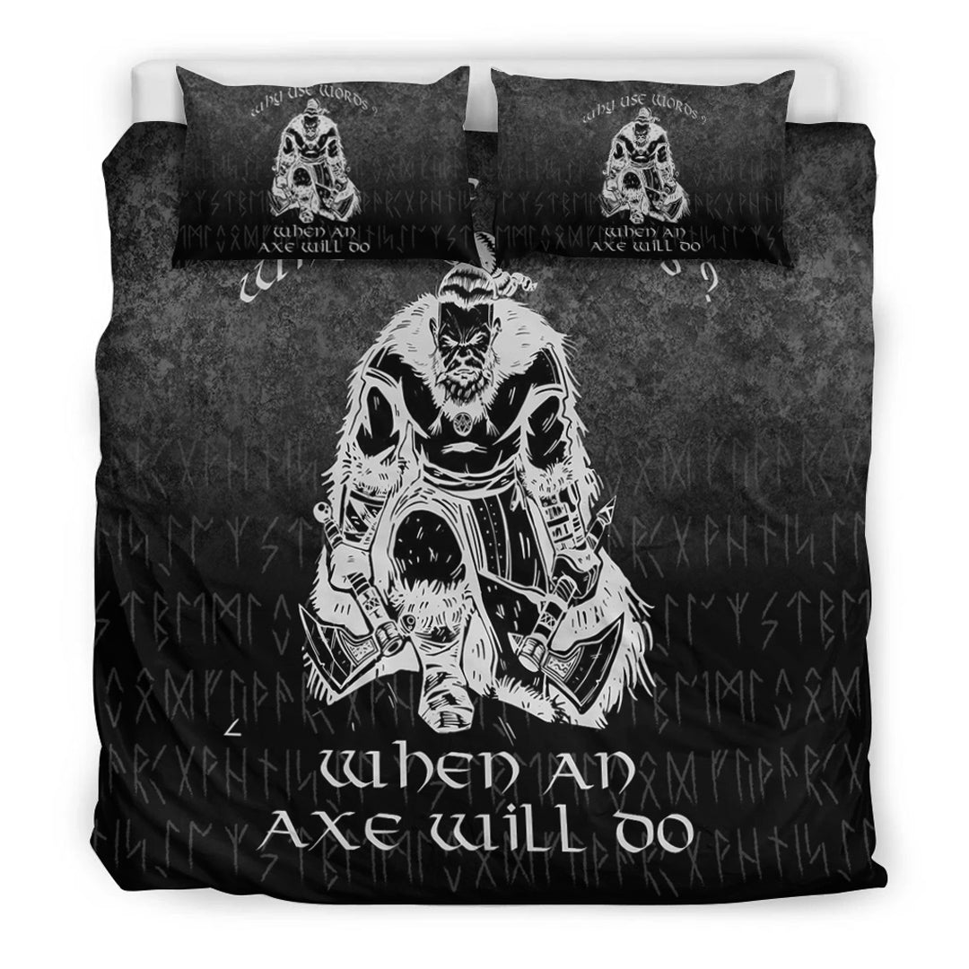 Viking Bedding Set Why Use Words? When An Axe Will Do Bedding Set RLT12 - Wonder Print Shop
