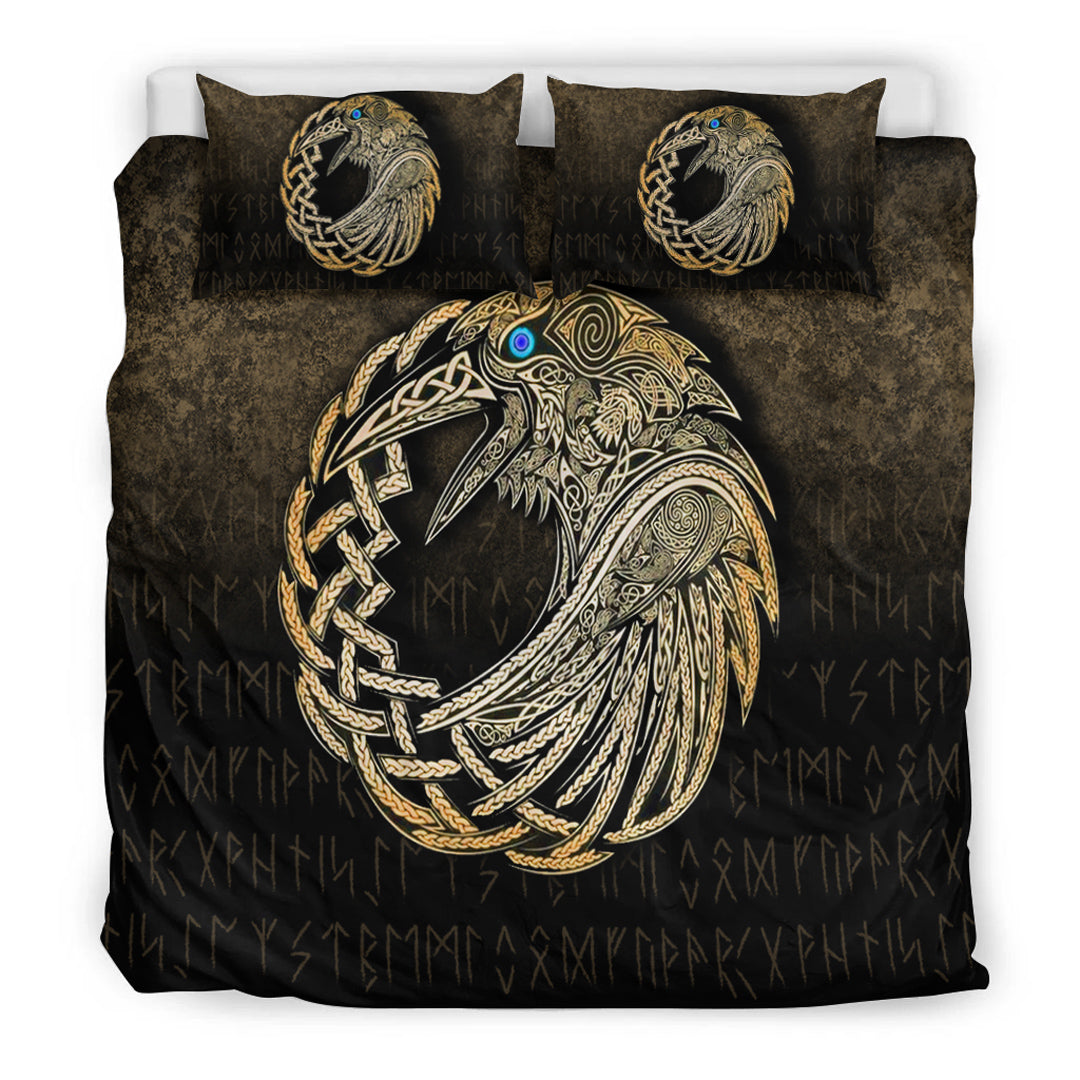Viking Bedding Set Vikings Raven Gold Version Bedding Set RLT12 - Wonder Print Shop