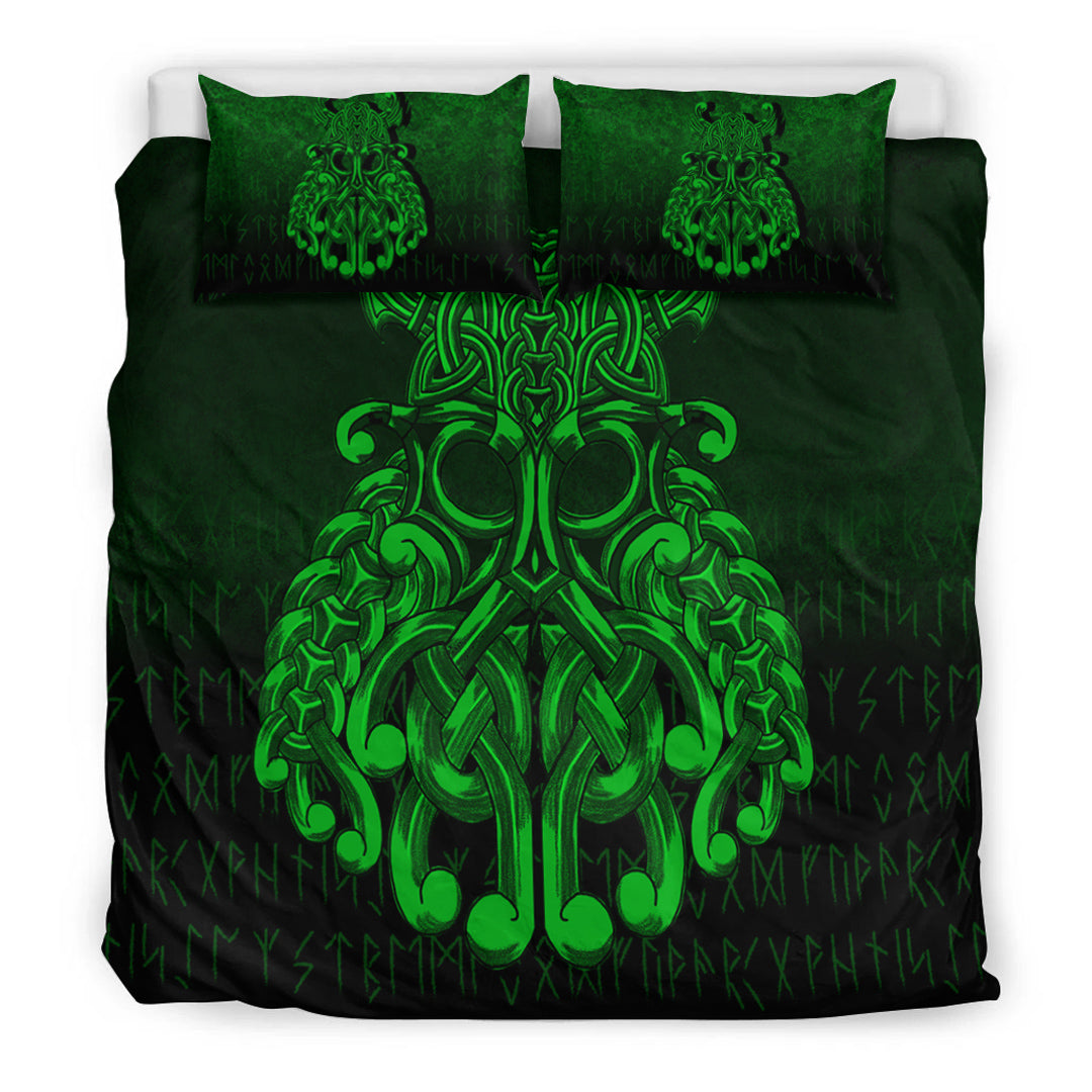 Viking Bedding Set Vikings Odin Valhalla Green Version Bedding Set RLT12 - Wonder Print Shop