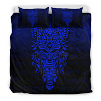 Viking Bedding Set Odin The Allfather Asgard God and Chief Of Aesir Blue Version Bedding Set RLT12 - Wonder Print Shop