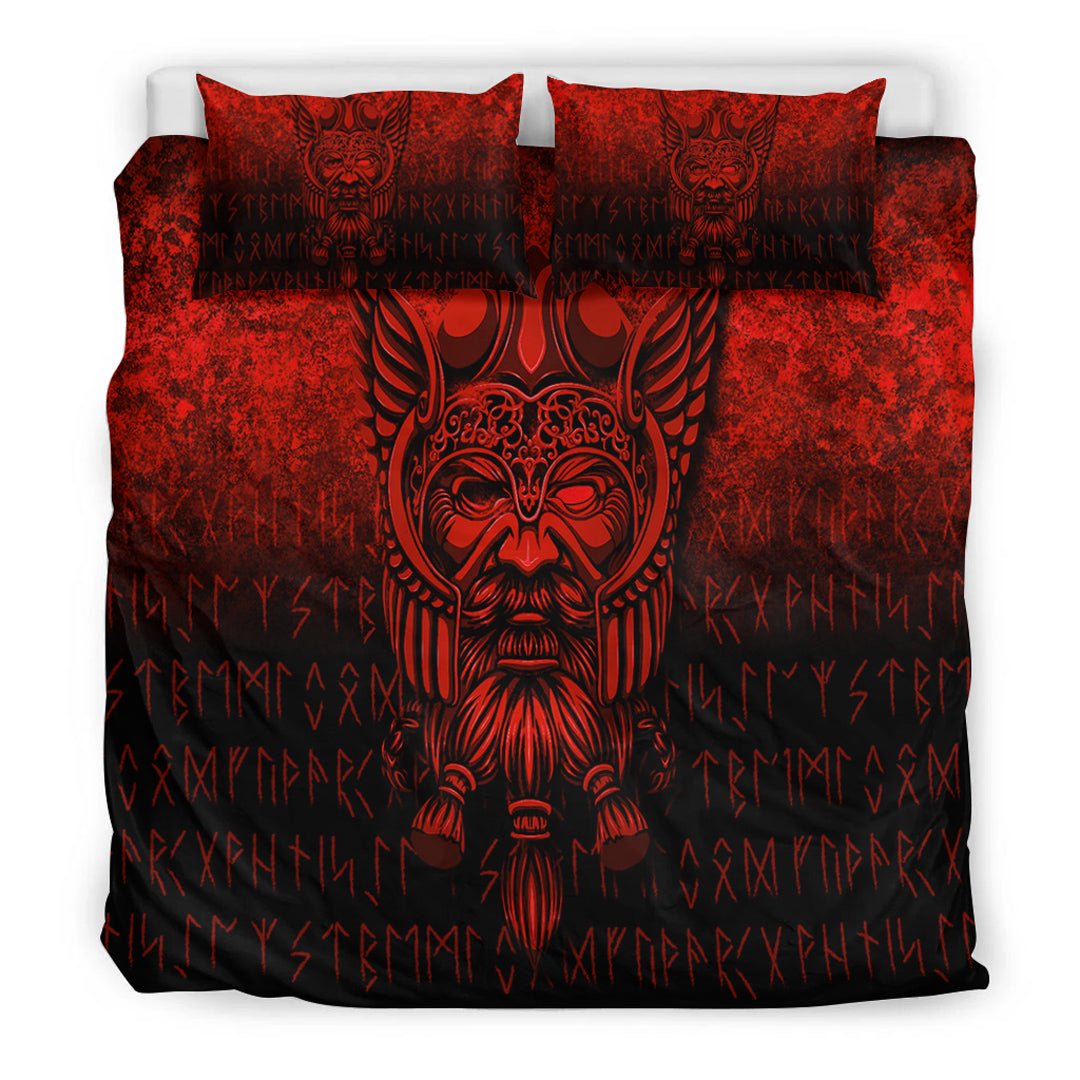 Viking Bedding Set Viking Odin Allfather In Asgard Red Version Bedding Set RLT12 - Wonder Print Shop