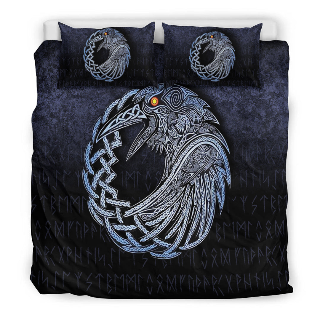 Viking Bedding Set Vikings Raven Special Blue Version Bedding Set RLT12 - Wonder Print Shop