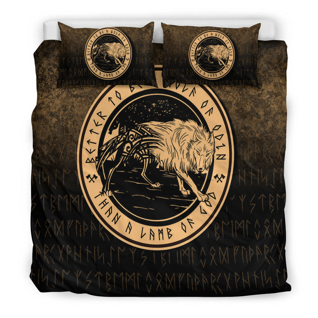 Wonder Print Shop Bedding Set - Wolf Of Odin - Gold Version Bedding Set RLT12 - Wonder Print Shop