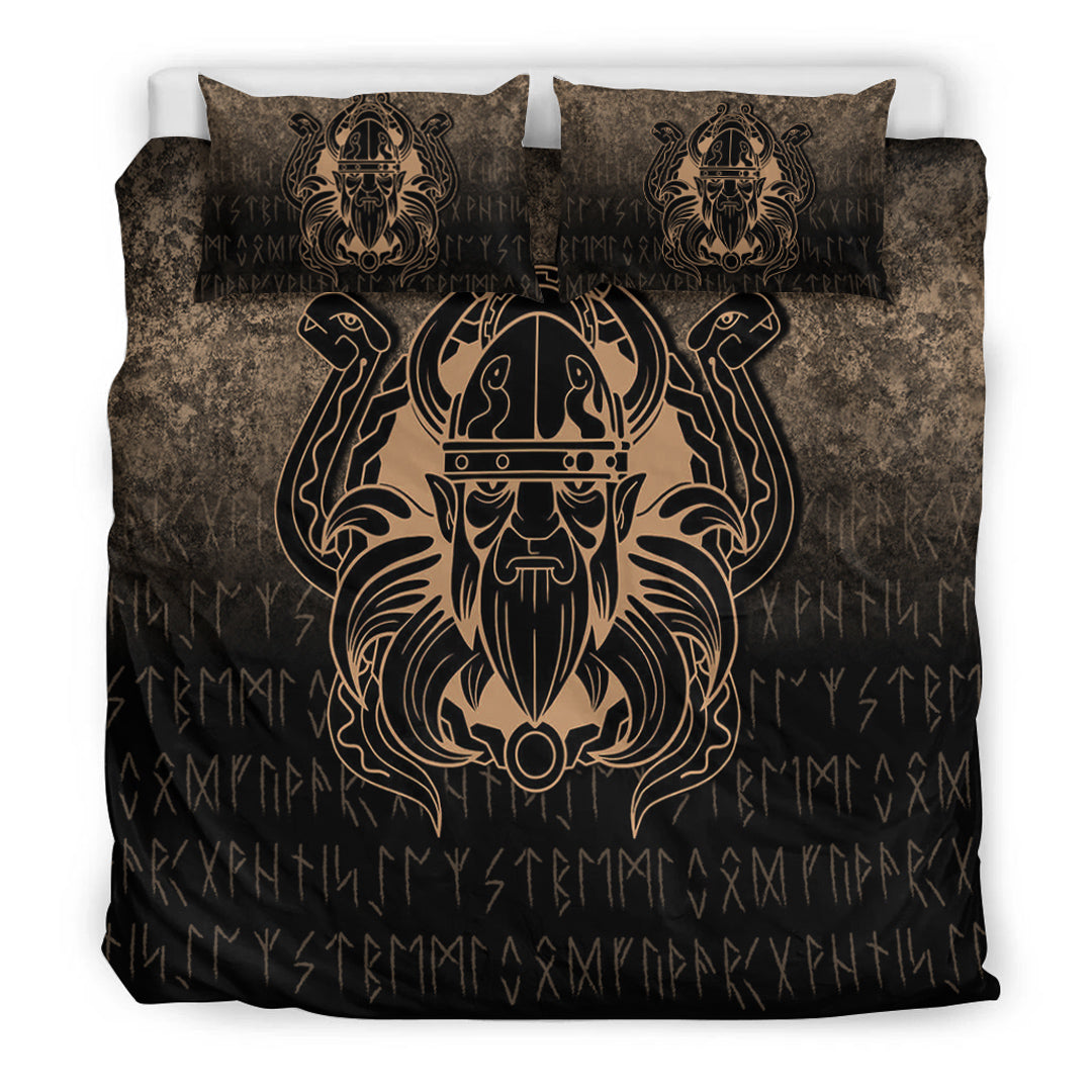 Viking Bedding Set Nordic Warrior Valhalla Norse Gold Version Bedding Set RLT12 - Wonder Print Shop
