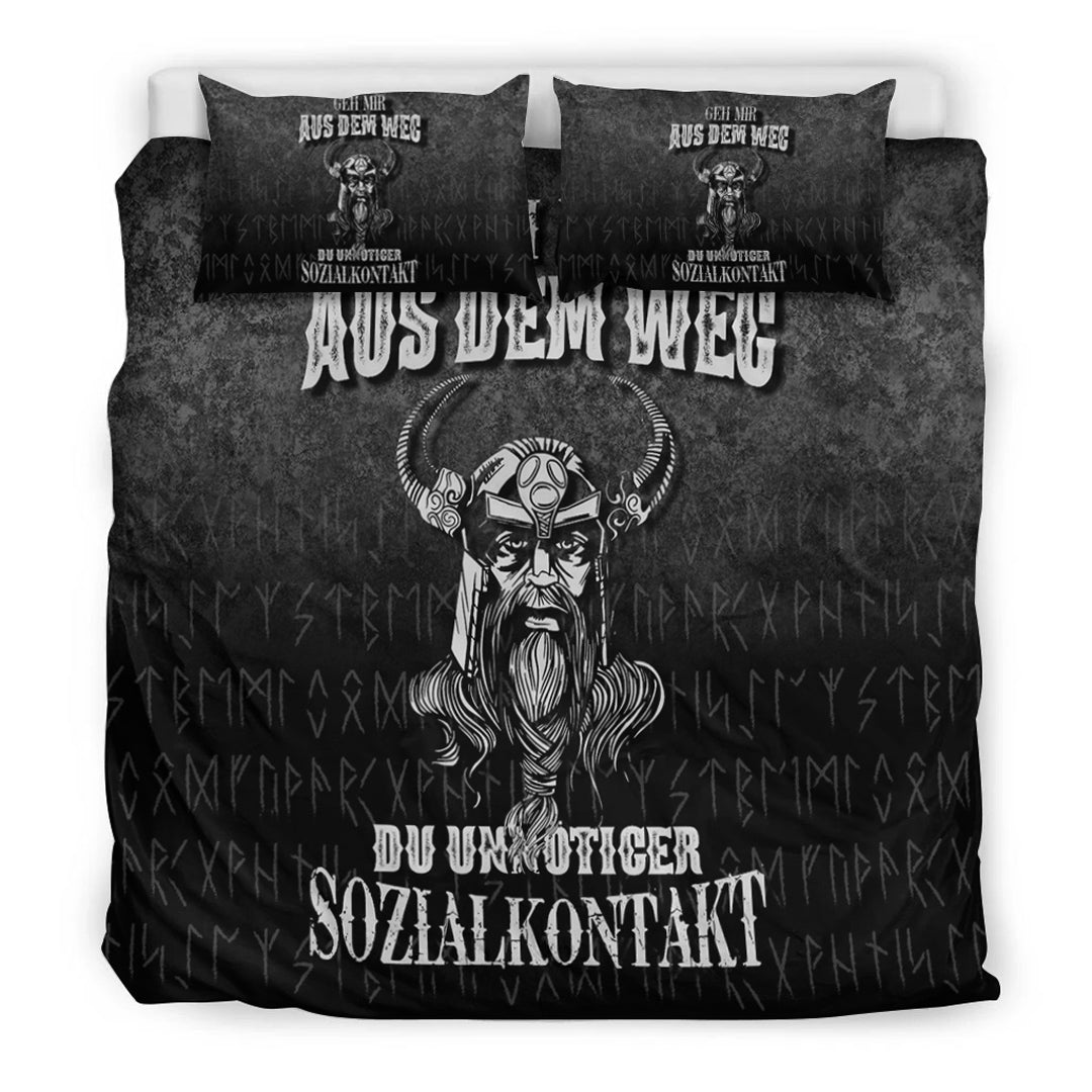 Viking Bedding Set Geh mir aus dem Weg du unnotiger Sozialkontakt Bedding Set RLT12 - Wonder Print Shop
