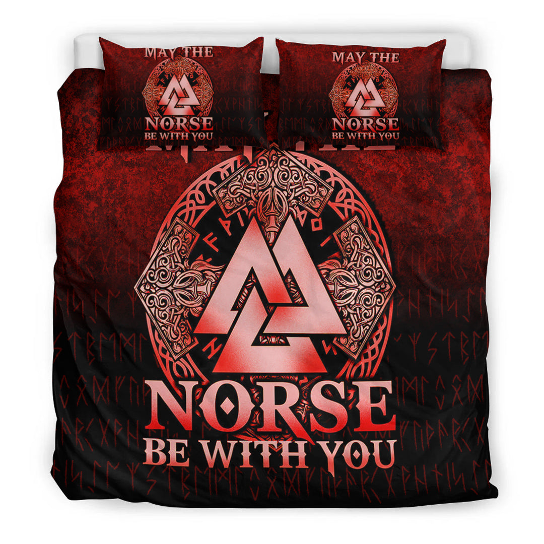 Viking Bedding Set May The Norse Be With You Viking Red Version Bedding Set RLT12 - Wonder Print Shop