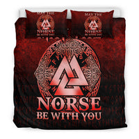 Viking Bedding Set May The Norse Be With You Viking Red Version Bedding Set RLT12 - Wonder Print Shop