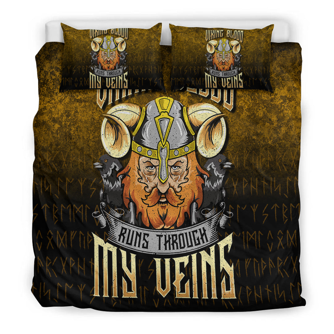 Viking Bedding Set Viking Blood Runs Through My Veins Bedding Set RLT12 - Wonder Print Shop