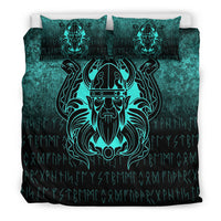 Viking Bedding Set Nordic Warrior Valhalla Norse Cyan Version Bedding Set RLT12 - Wonder Print Shop