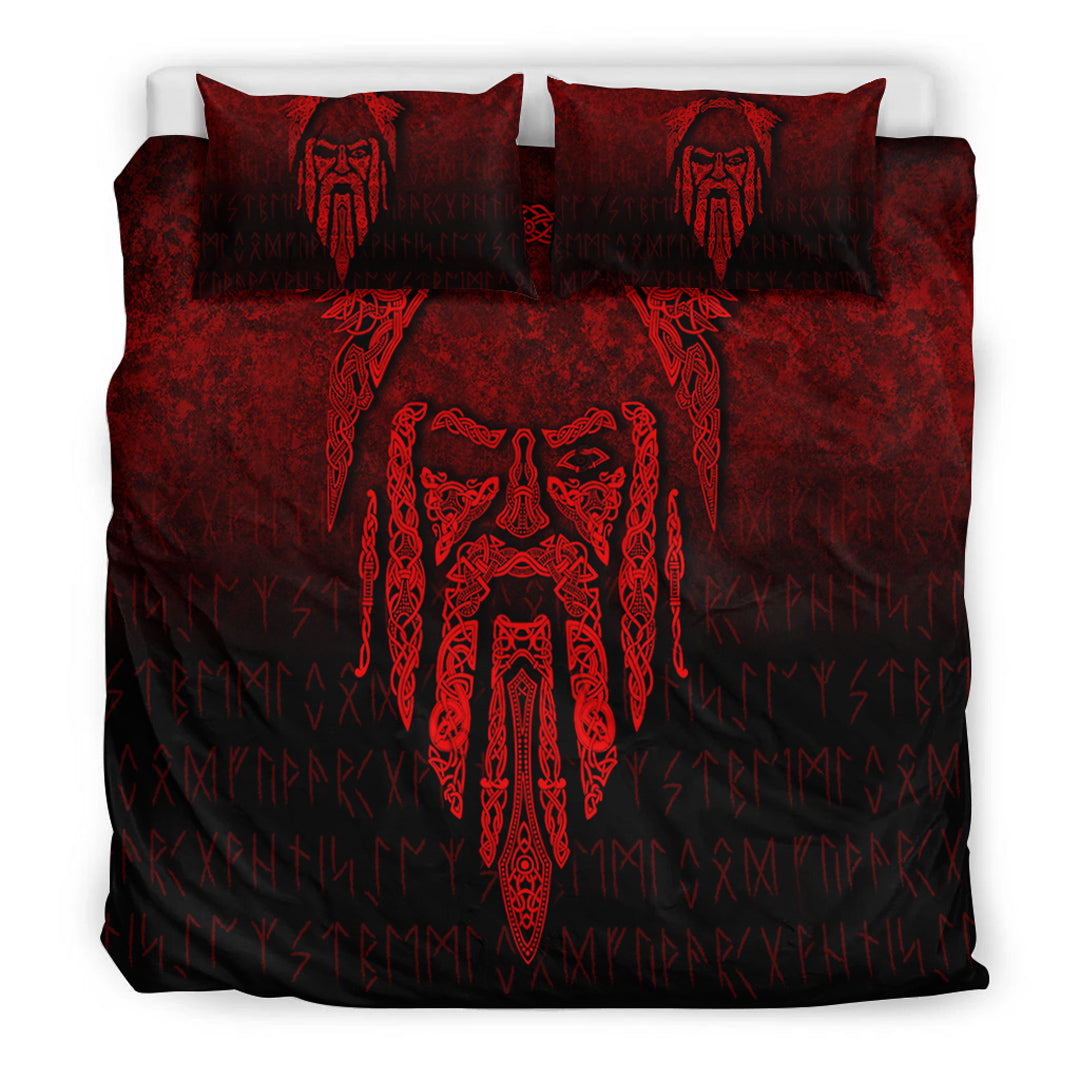 Viking Bedding Set Eye of Odin Red Version Bedding Set RLT12 - Wonder Print Shop