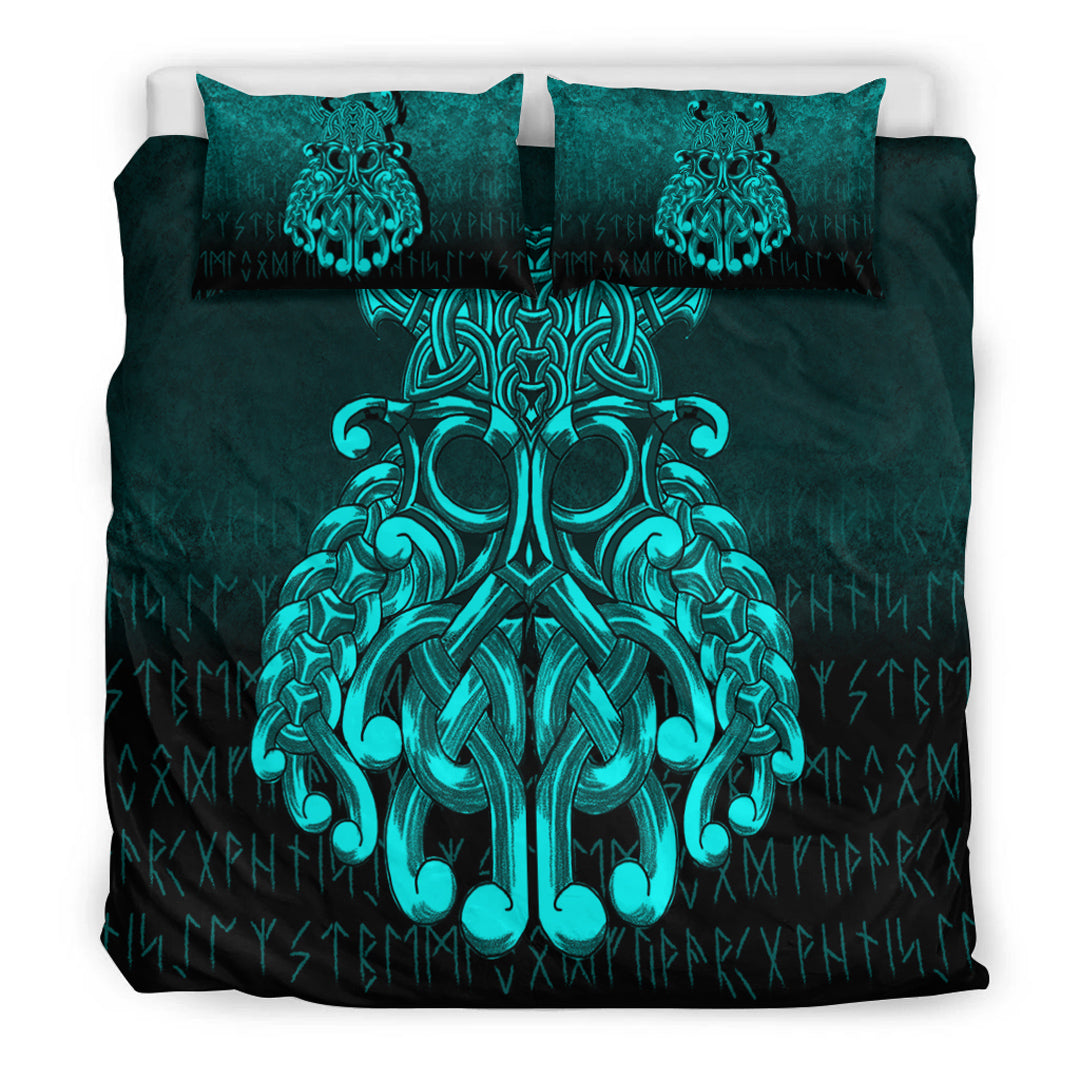 Viking Bedding Set Vikings Odin Valhalla Cyan Version Bedding Set RLT12 - Wonder Print Shop