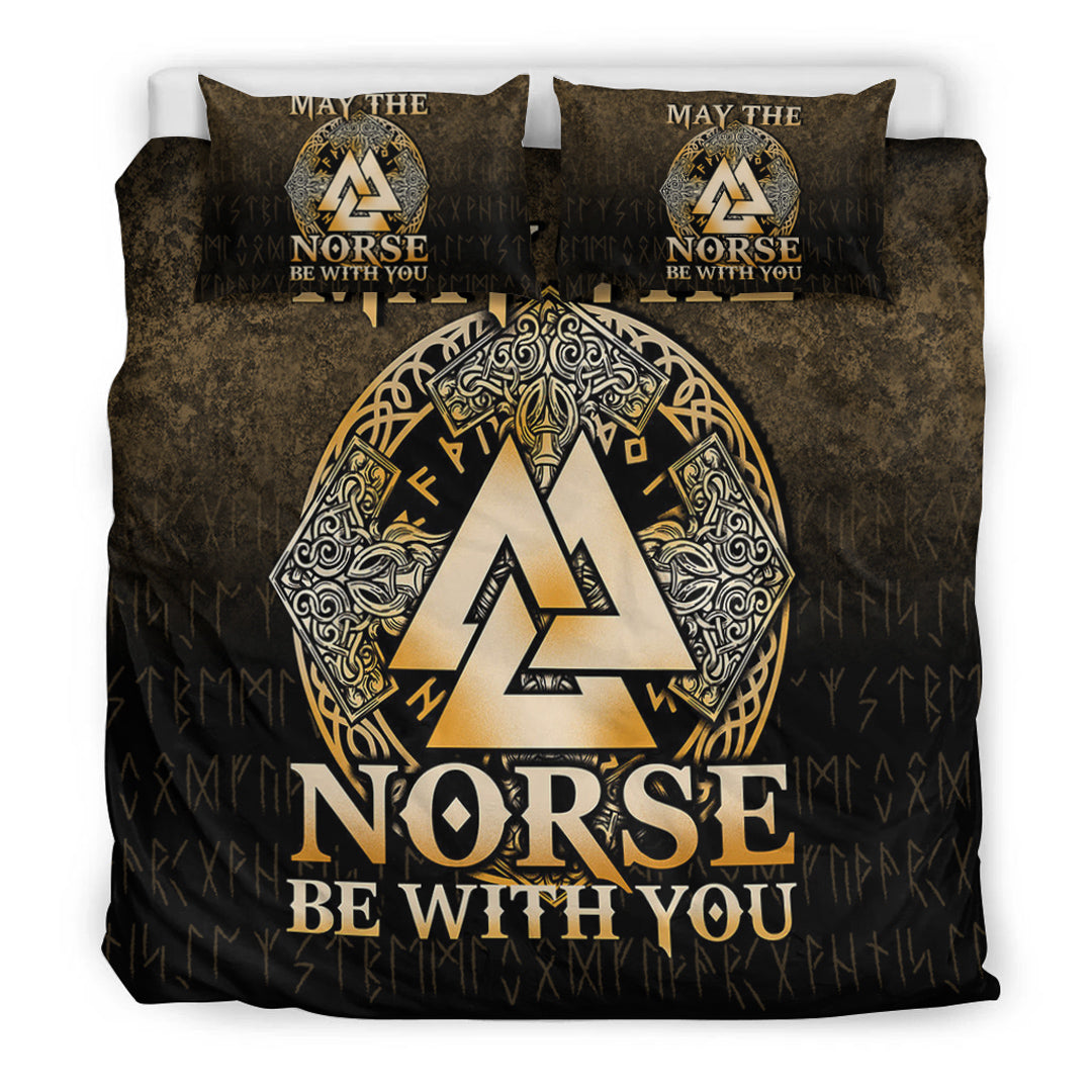 Viking Bedding Set May The Norse Be With You Viking Gold Version Bedding Set RLT12 - Wonder Print Shop