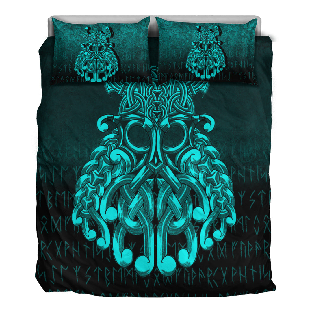 Viking Bedding Set Vikings Odin Valhalla Cyan Version Bedding Set RLT12 - Wonder Print Shop
