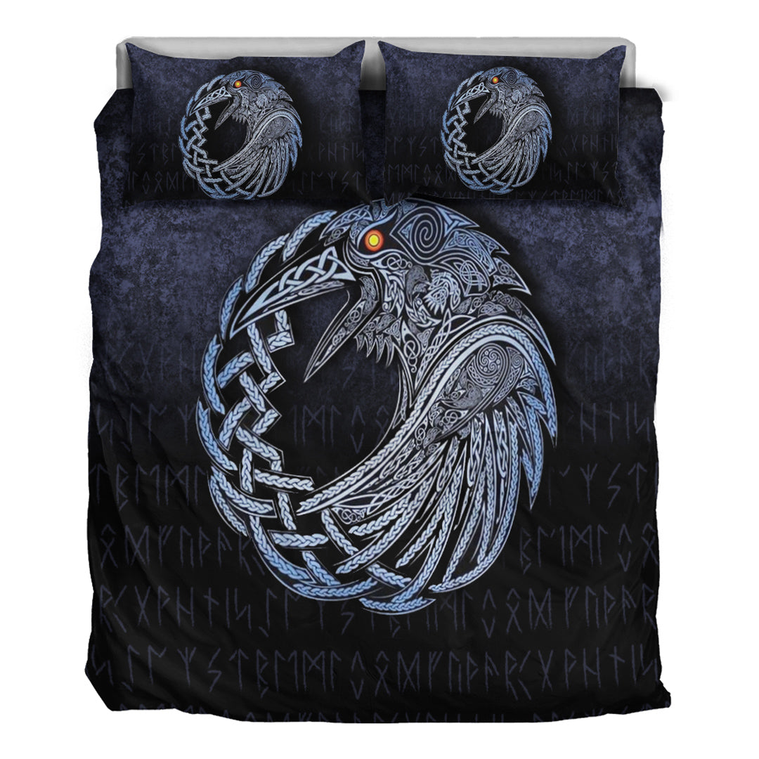 Viking Bedding Set Vikings Raven Special Blue Version Bedding Set RLT12 - Wonder Print Shop