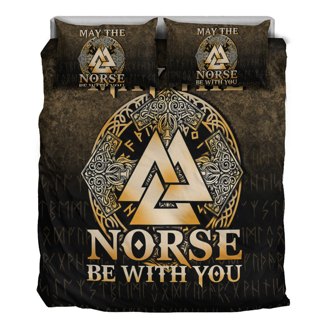 Viking Bedding Set May The Norse Be With You Viking Gold Version Bedding Set RLT12 - Wonder Print Shop