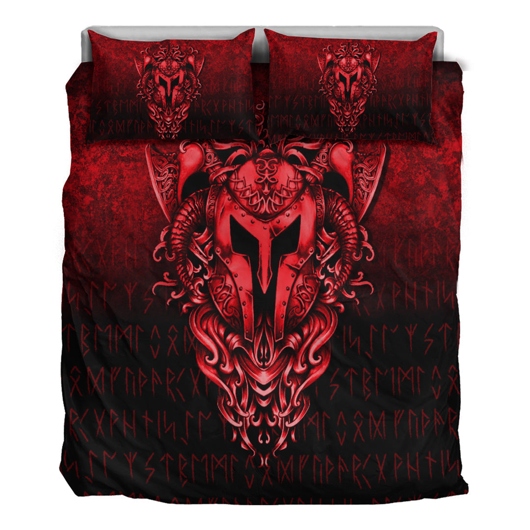 Viking Bedding Set The Armor Of Viking Red Version Bedding Set RLT12 - Wonder Print Shop