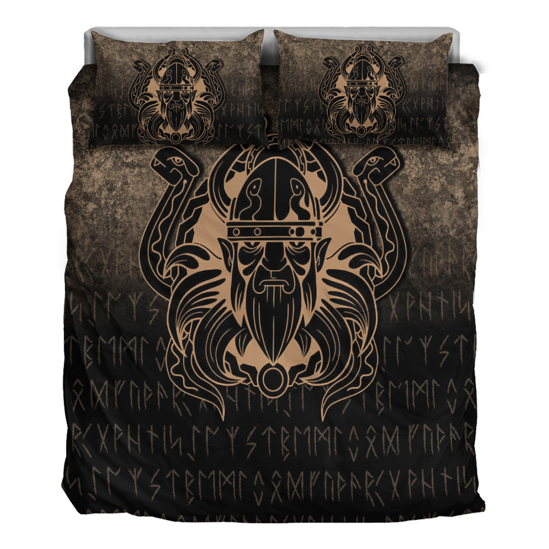 Viking Bedding Set Nordic Warrior Valhalla Norse Gold Version Bedding Set RLT12 - Wonder Print Shop