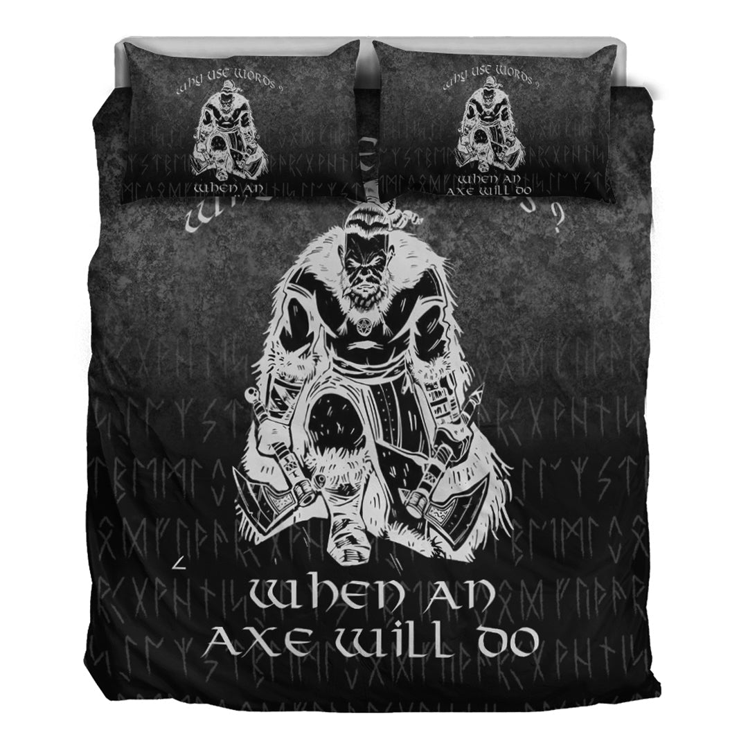 Viking Bedding Set Why Use Words? When An Axe Will Do Bedding Set RLT12 - Wonder Print Shop