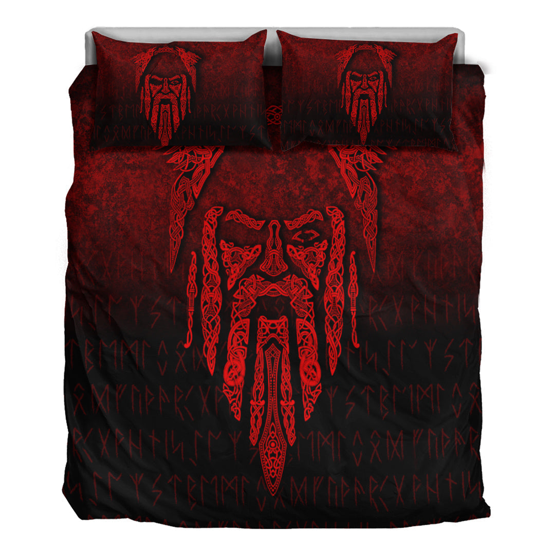 Viking Bedding Set Eye of Odin Red Version Bedding Set RLT12 - Wonder Print Shop