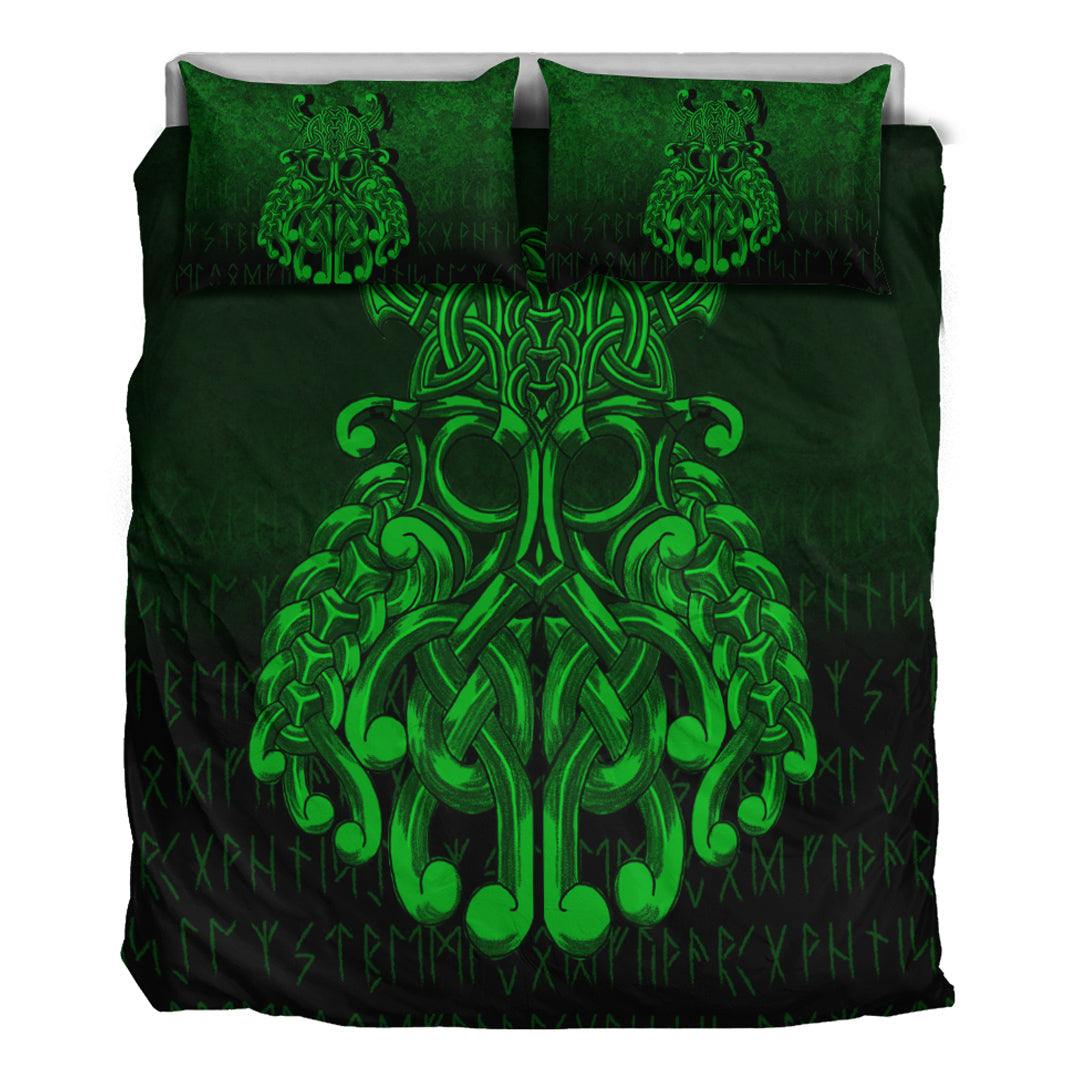 Viking Bedding Set Vikings Odin Valhalla Green Version Bedding Set RLT12 - Wonder Print Shop