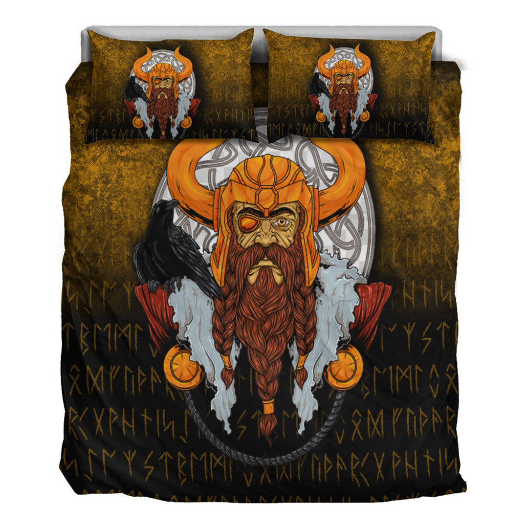 Viking Bedding Set Viking God Odin Raven Bedding Set RLT12 - Wonder Print Shop