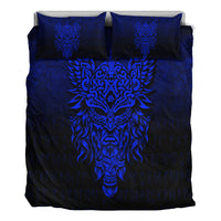 Viking Bedding Set Odin The Allfather Asgard God and Chief Of Aesir Blue Version Bedding Set RLT12 - Wonder Print Shop