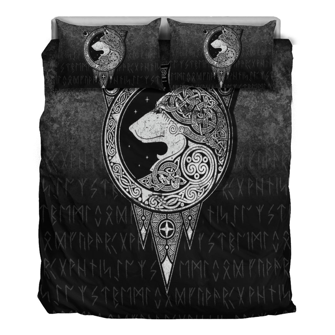 Viking Bedding Set Viking Norse Wolf Bedding Set RLT12 - Wonder Print Shop