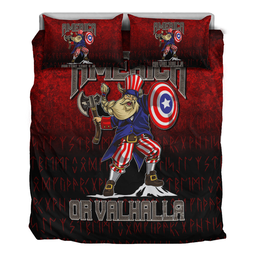 Viking Bedding Set America Or Valhalla Bedding Set RLT12 - Wonder Print Shop
