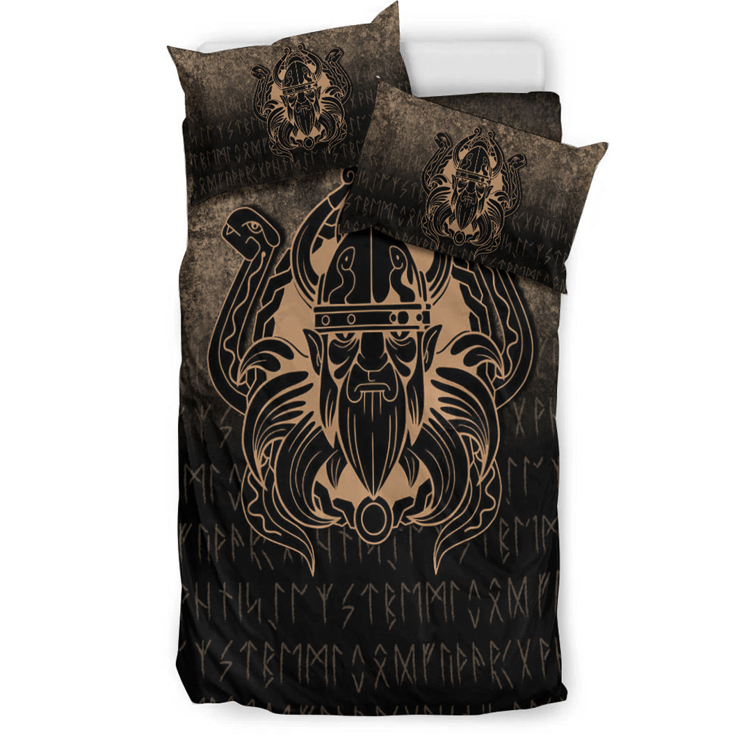 Viking Bedding Set Nordic Warrior Valhalla Norse Gold Version Bedding Set RLT12 - Wonder Print Shop