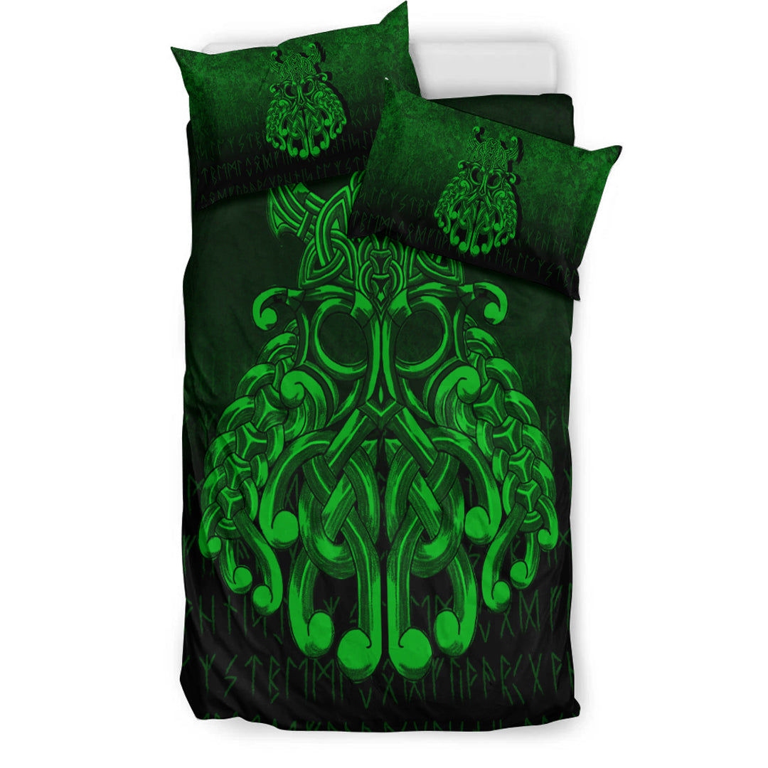 Viking Bedding Set Vikings Odin Valhalla Green Version Bedding Set RLT12 - Wonder Print Shop