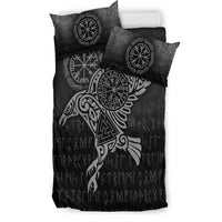 Viking Bedding Set Raven Vegvisir Tattoo Special Version Bedding Set RLT12 - Wonder Print Shop