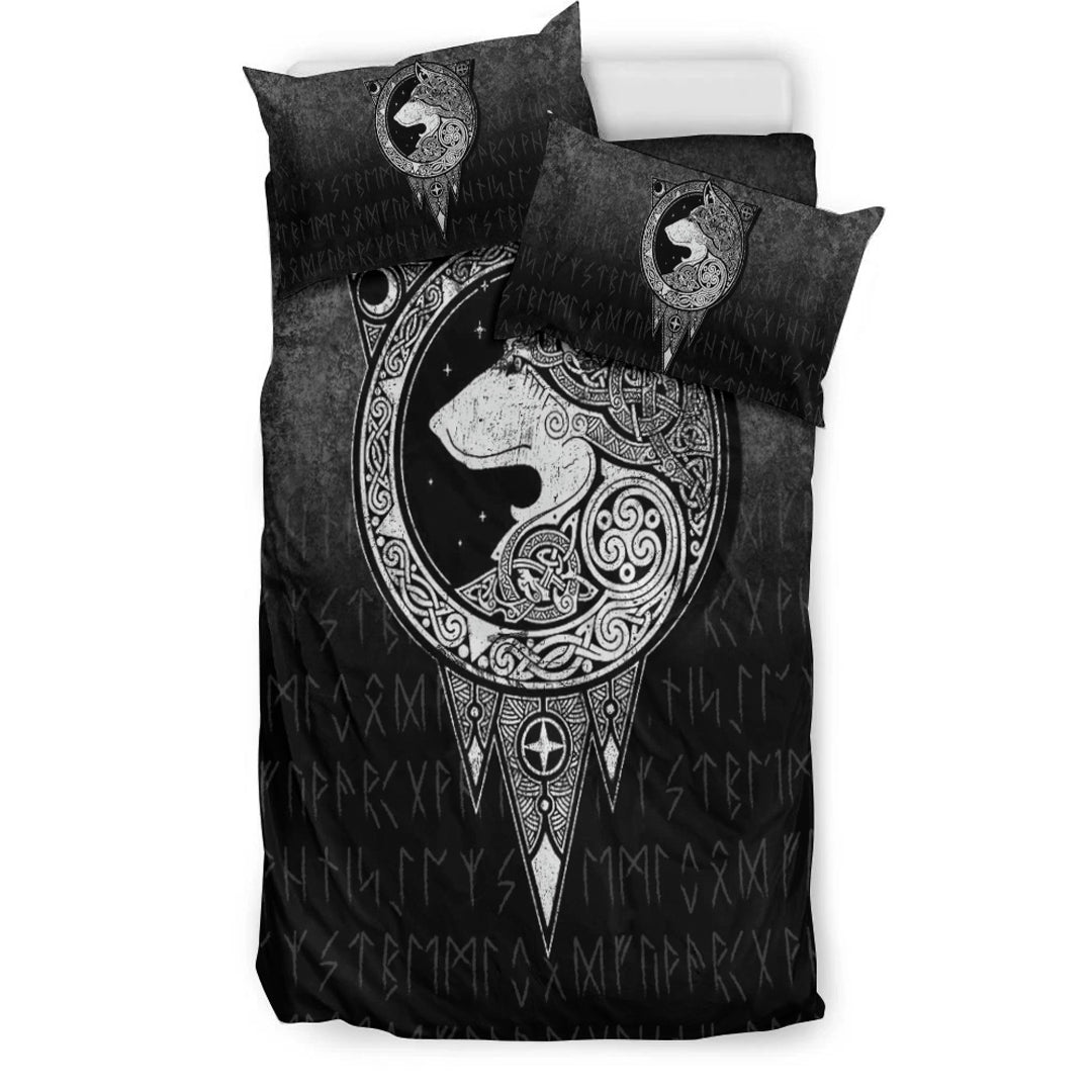 Viking Bedding Set Viking Norse Wolf Bedding Set RLT12 - Wonder Print Shop