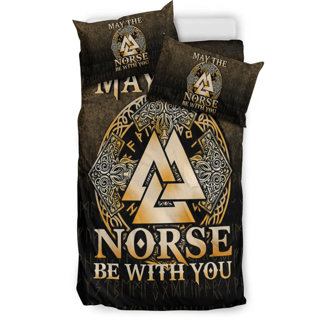 Viking Bedding Set May The Norse Be With You Viking Gold Version Bedding Set RLT12 - Wonder Print Shop