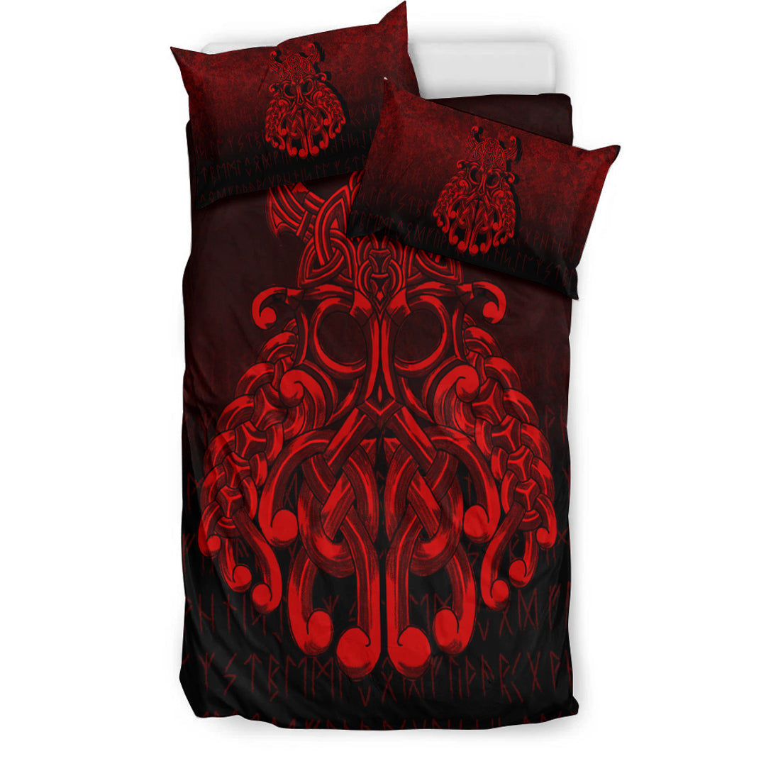 Viking Bedding Set Vikings Odin Valhalla Red Version Bedding Set RLT12 - Wonder Print Shop