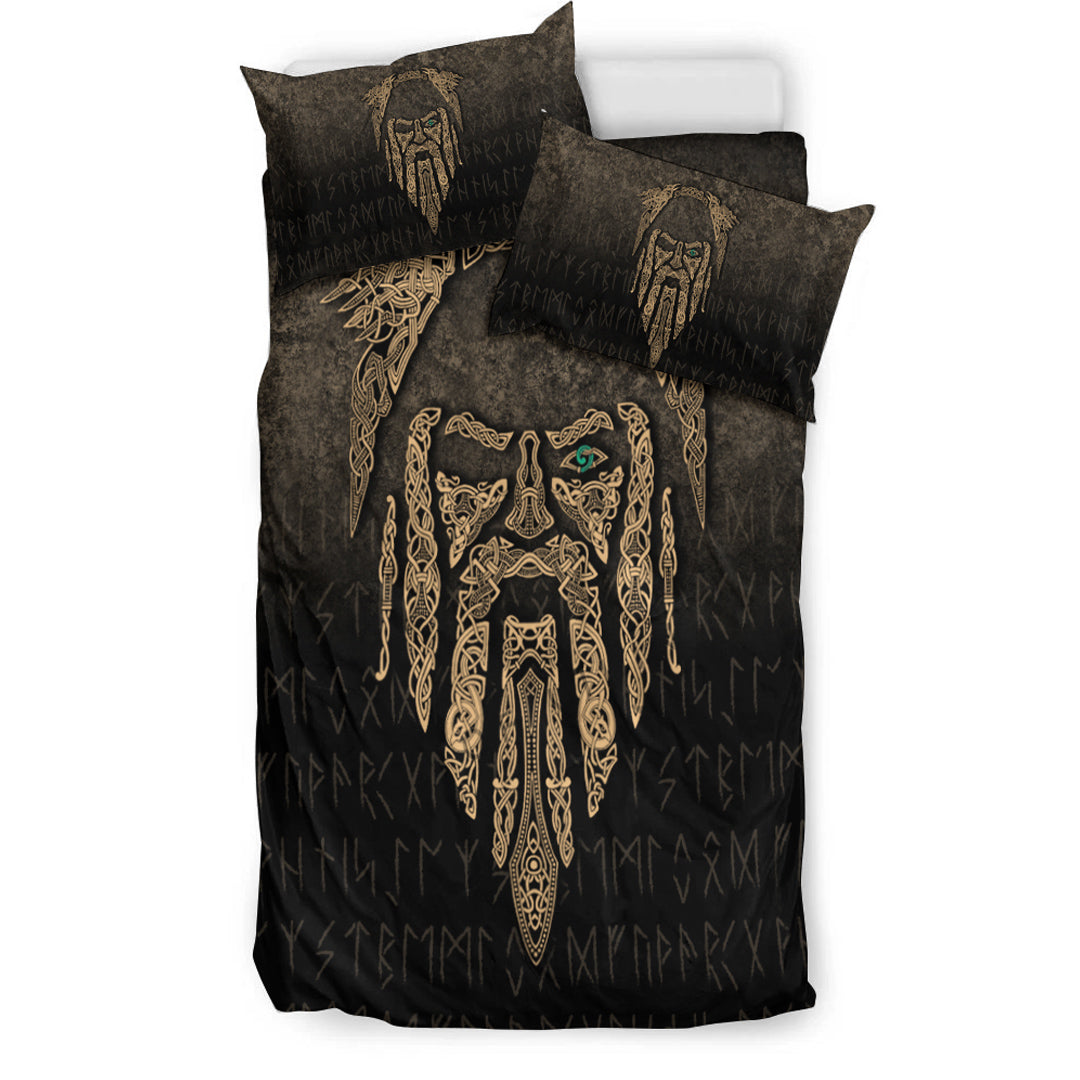 Viking Bedding Set Eye of Odin Gold Version Bedding Set RLT12 - Wonder Print Shop