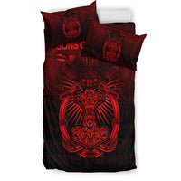 Viking Bedding Set Vikings Ravens Mjolnir Red Version Bedding Set RLT12 - Wonder Print Shop