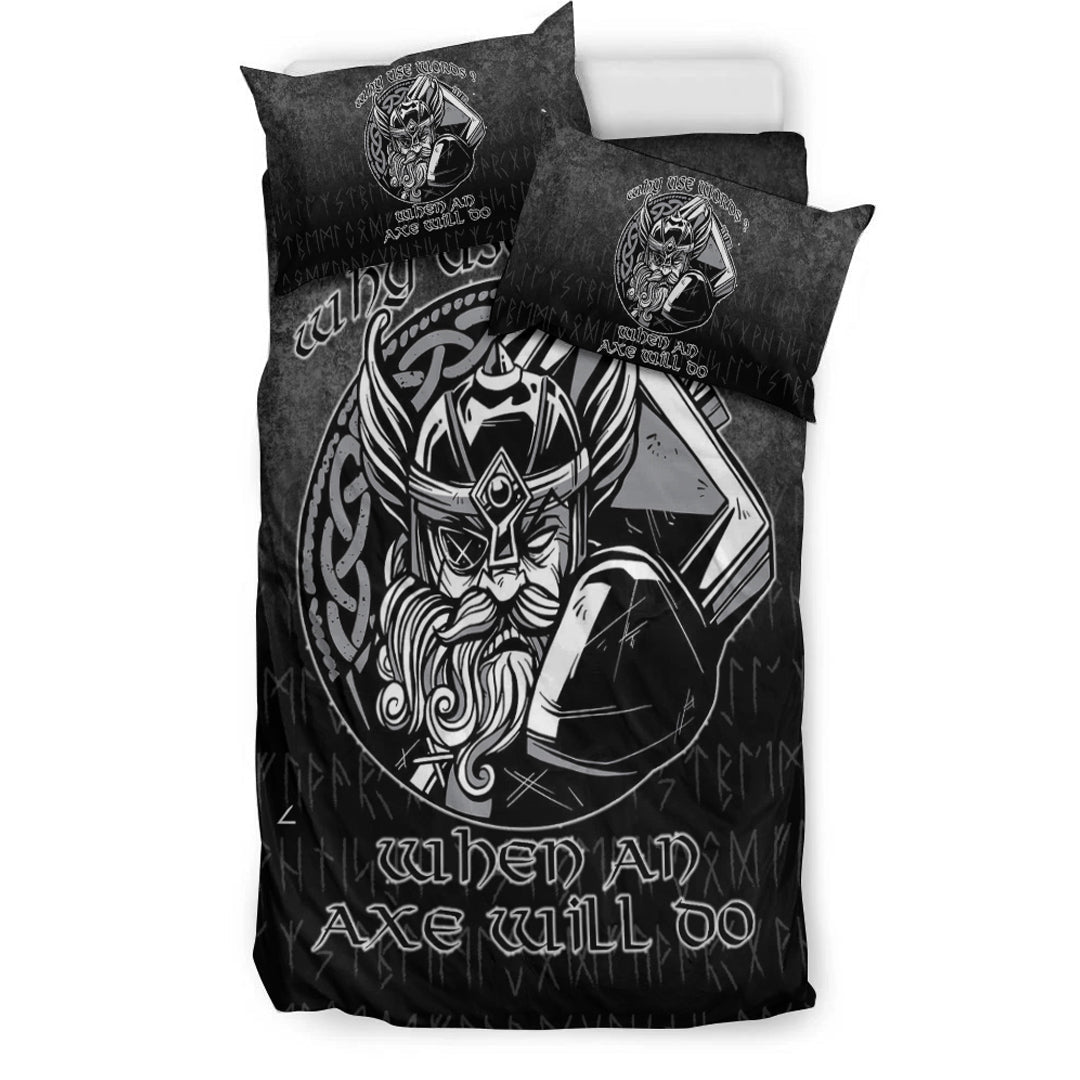 Viking Bedding Set Why Use Words? When An Axe Will Do Bedding Set RLT12 - Wonder Print Shop