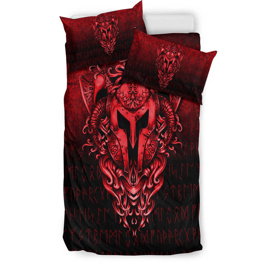 Viking Bedding Set The Armor Of Viking Red Version Bedding Set RLT12 - Wonder Print Shop