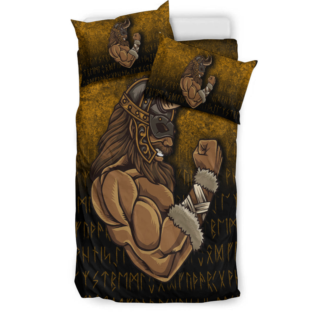 Viking Bedding Set Viking Warrior Muscles Power Bedding Set RLT12 - Wonder Print Shop