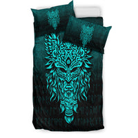 Viking Bedding Set Odin The Allfather Asgard God and Chief Of Aesir Cyan Version Bedding Set RLT12 - Wonder Print Shop
